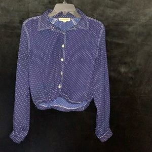 Blue Polka Dotted Blouse